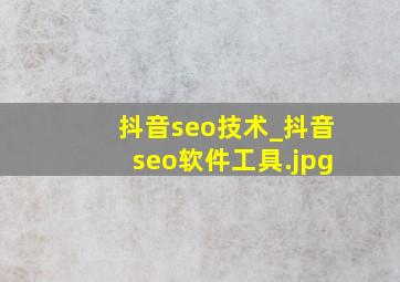 抖音seo技术_抖音seo软件工具